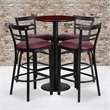 Bowery Hill 5 Piece Round Table Set in Mahogany and Black