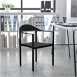 Bowery Hill Plastic Cafe Stack Stacking Chair in Black