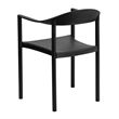 Bowery Hill Plastic Cafe Stack Stacking Chair in Black