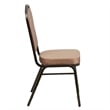 Bowery Hill Transitional Fabric/Metal Crown Back Banquet Stacking Chair in Gold