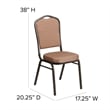 Bowery Hill Transitional Fabric/Metal Crown Back Banquet Stacking Chair in Gold