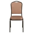 Bowery Hill Transitional Fabric/Metal Crown Back Banquet Stacking Chair in Gold