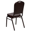 Bowery Hill Vinyl/Metal Crown Back Banquet Stacking Chair in Brown