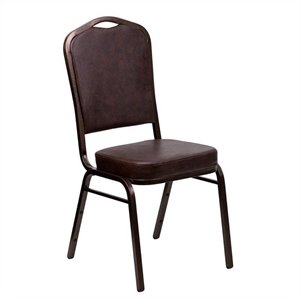 bowery hill banquet stacking chair in brown