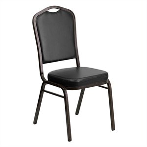 bowery hill banquet stacking chair in black