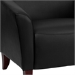 Bowery Hill Leather Sofa in Black and Cherry