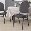 Bowery Hill Fabric/Metal Crown Back Banquet Stacking Chair in Gray