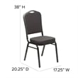 Bowery Hill Fabric/Metal Crown Back Banquet Stacking Chair in Gray