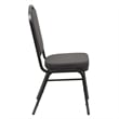 Bowery Hill Fabric/Metal Crown Back Banquet Stacking Chair in Gray