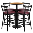 Bowery Hill 5 Piece Round Laminate Table Set in Natural and Black