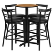 Bowery Hill 5 Piece Round Laminate Table Set in Natural and Black