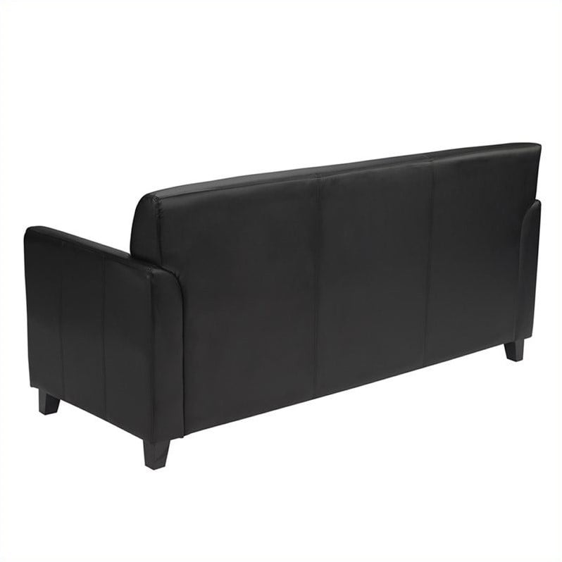 Bowery Hill Diplomat Leather Sofa in Black