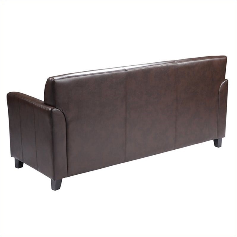 Bowery Hill Diplomat Leather Sofa in Brown