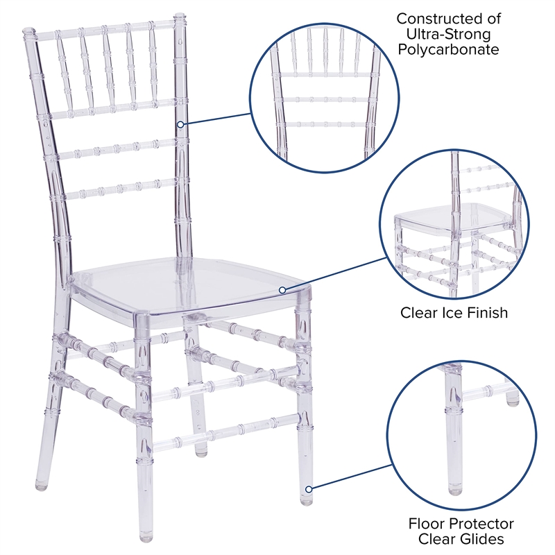 Bowery Hill Stacking Chiavari Dining Chair in Crystal Ice