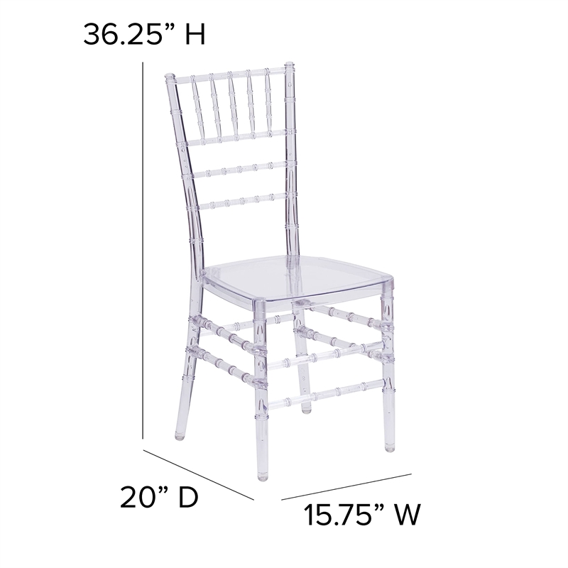 Bowery Hill Stacking Chiavari Dining Chair in Crystal Ice