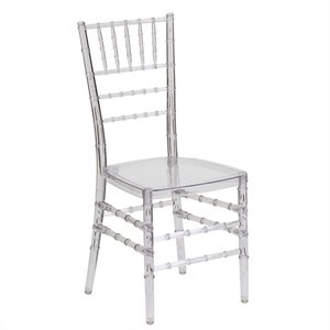 bowery hill stacking chiavari dining chair in crystal ice