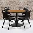 Bowery Hill 5 Piece Round Table Set in Black and Natural