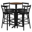 Bowery Hill 5 Piece Round Laminate Table Set in Walnut and Black