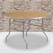Bowery Hill Round Birchwood Folding Banquet Table in Silver