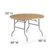 Bowery Hill Round Birchwood Folding Banquet Table in Silver