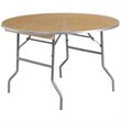Bowery Hill Round Birchwood Folding Banquet Table in Silver