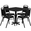 Bowery Hill 5 Piece Laminate Table Set in Black and Natural