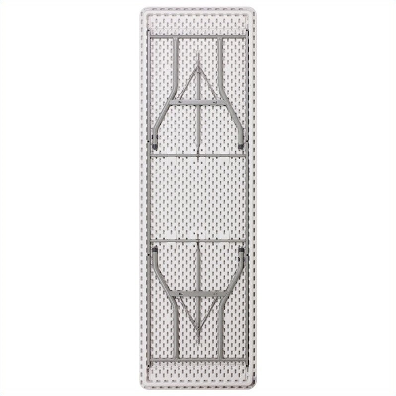 Bowery Hill Plastic Folding Table in White