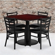 Bowery Hill 5 Piece Square Table Set in Black and Mahogany