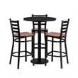 Bowery Hill 5 Piece Round Laminate Table Set in Black and Cherry