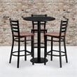 Bowery Hill 5 Piece Round Laminate Table Set in Black and Cherry