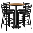Bowery Hill 5 Piece Round Laminate Table Set in Natural and Black