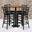 Bowery Hill 5 Piece Round Laminate Table Set in Natural and Black