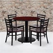 Bowery Hill 5 Piece Round Table Set in Mahogany and Black