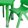 Bowery Hill 5 Piece Plastic/Steel Rectangular Activity Table Set in Green