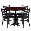 Bowery Hill 5 Piece Round Table Set in Black and Mahogany