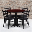 Bowery Hill 5 Piece Round Table Set in Black and Mahogany