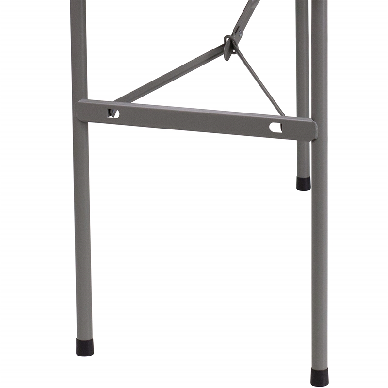 Bowery Hill Granite Plastic Folding Table in White