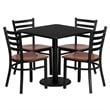 Bowery Hill 5 Piece Square Laminate Table Set in Black