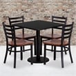 Bowery Hill 5 Piece Square Laminate Table Set in Black