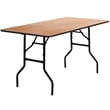 Bowery Hill Rectangular Folding Banquet Table in Black
