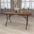 Bowery Hill Rectangular Folding Banquet Table in Black