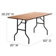 Bowery Hill Rectangular Folding Banquet Table in Black