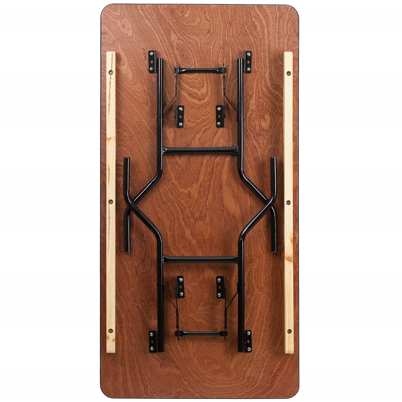 Bowery Hill Rectangular Folding Banquet Table in Black