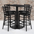 Bowery Hill 5 Piece Rectangular Laminate Table Set in Black