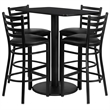 Bowery Hill 5 Piece Rectangular Laminate Table Set in Black