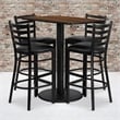 Bowery Hill 5 Piece Rectangular Table Set in Black and Walnut