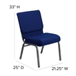 Bowery Hill Stacking Church Stacking Guest Chair in Navy