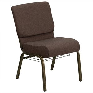 bowery hill church stacking guest chair in brown