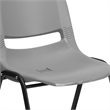 Bowery Hill Ergonomic Shell Stacking Chair in Gray