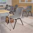 Bowery Hill Ergonomic Shell Stacking Chair in Gray